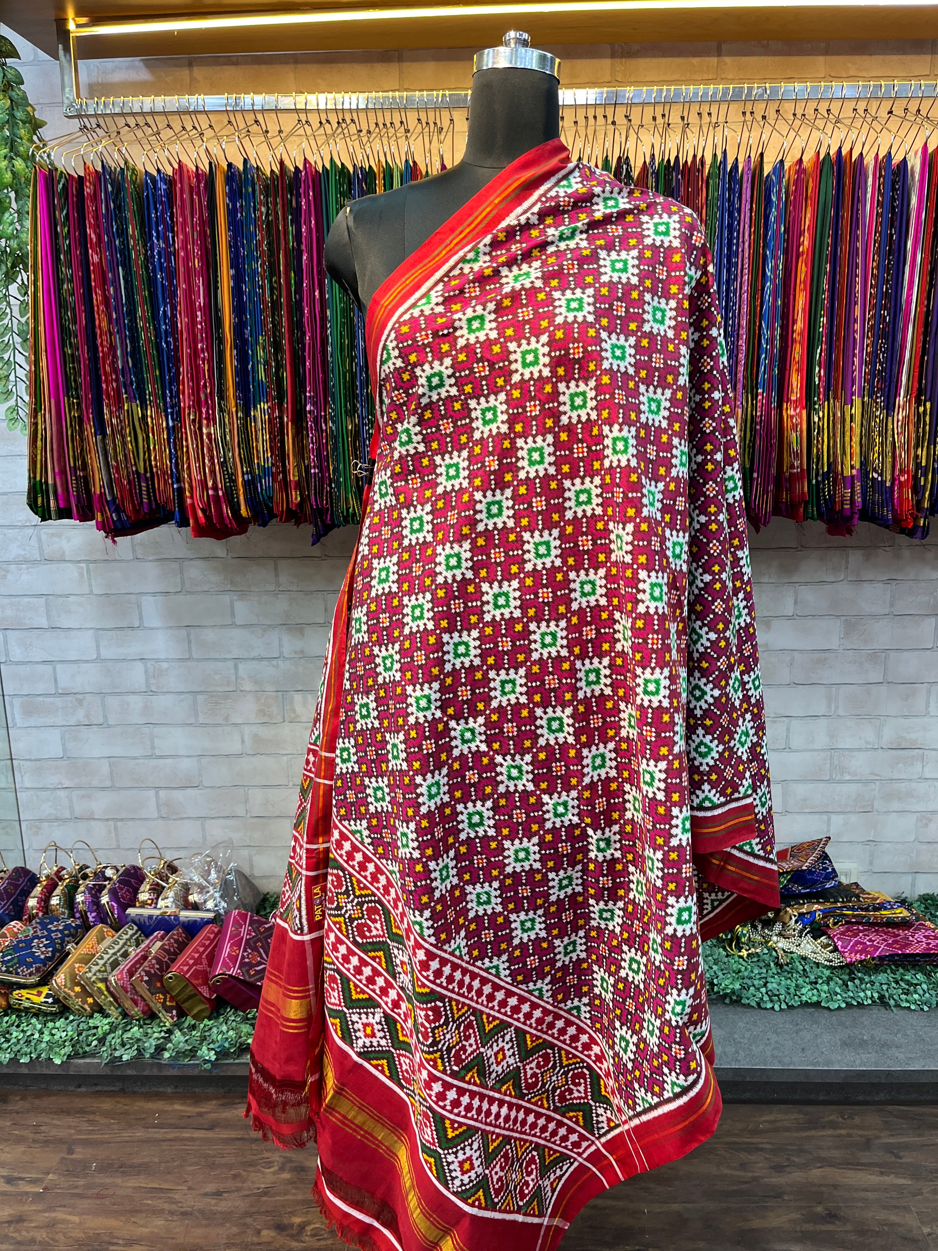 Pink panchanda design fancy pattan duppta