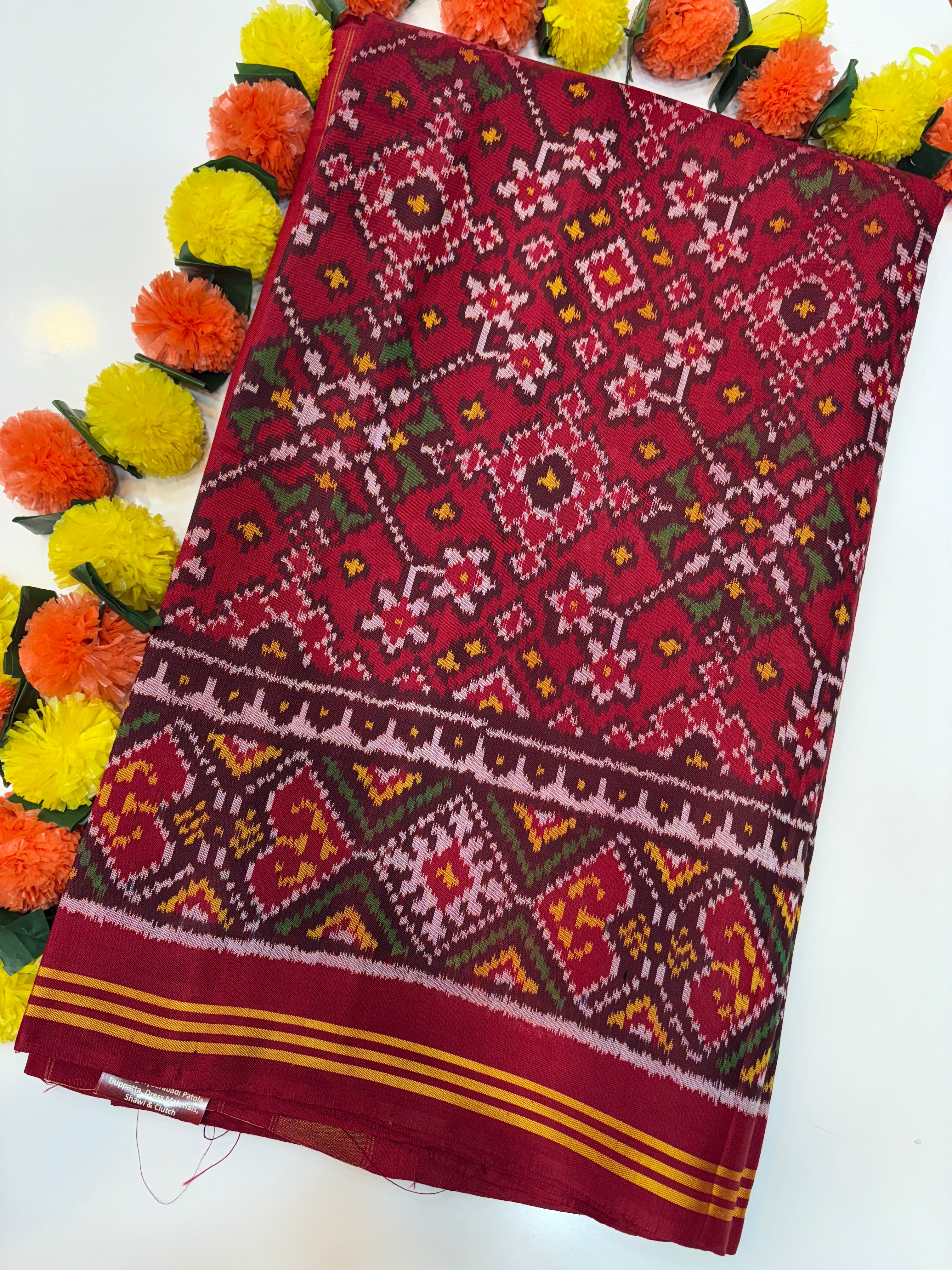 Red traditional navratan patola saree