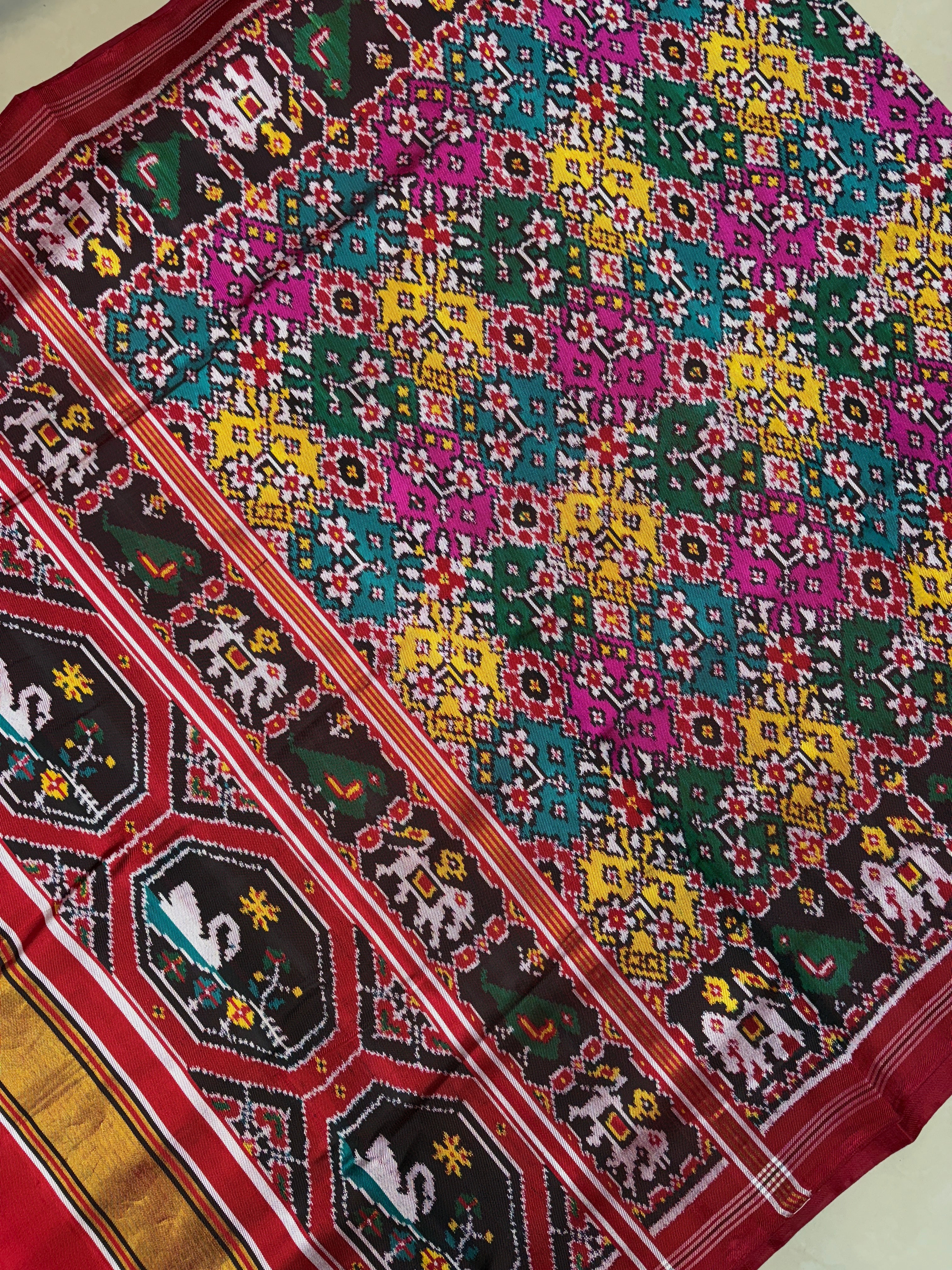 Twill ikkat navratn design patola