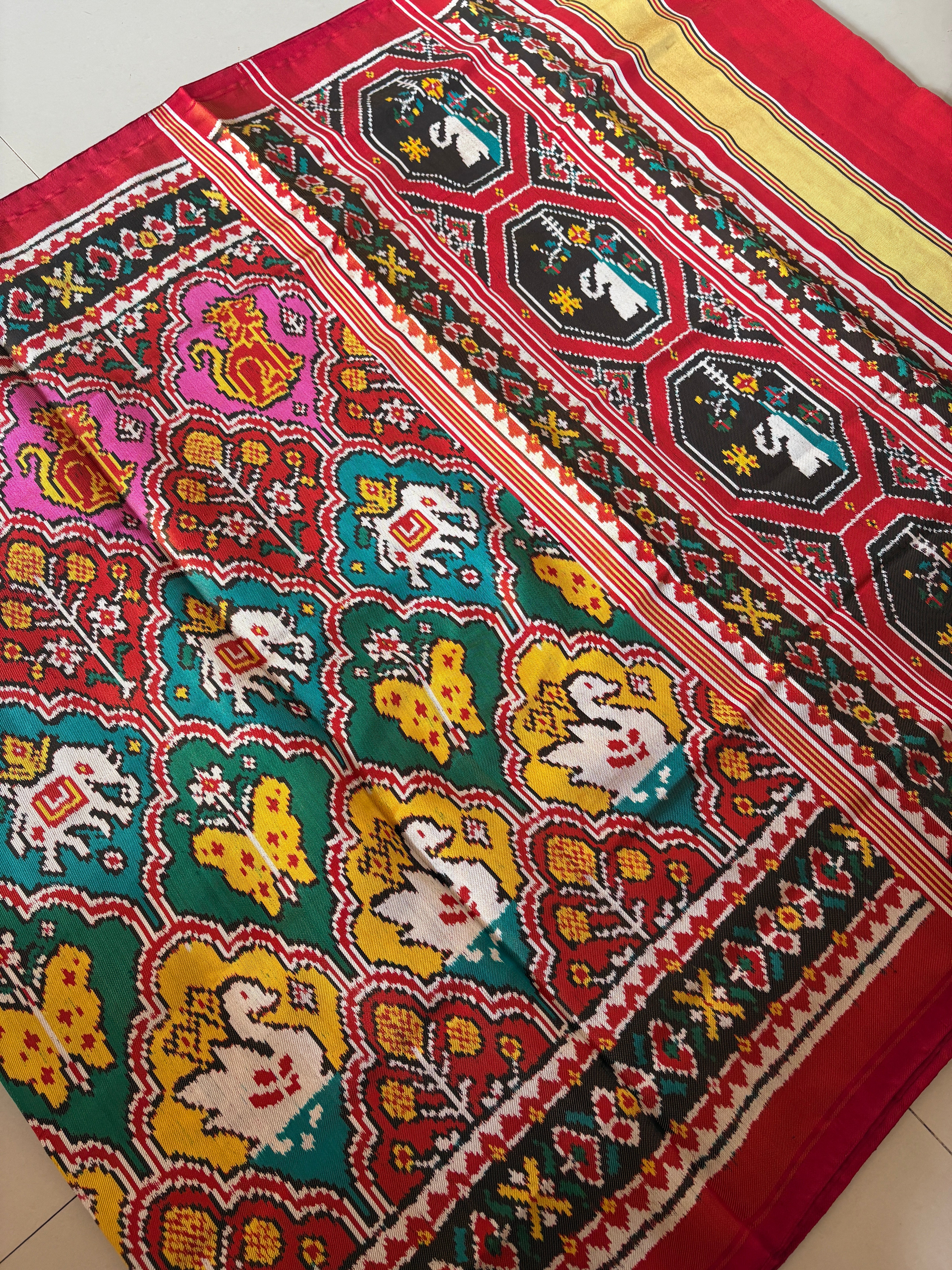 Twill tissue patola saree multy figures