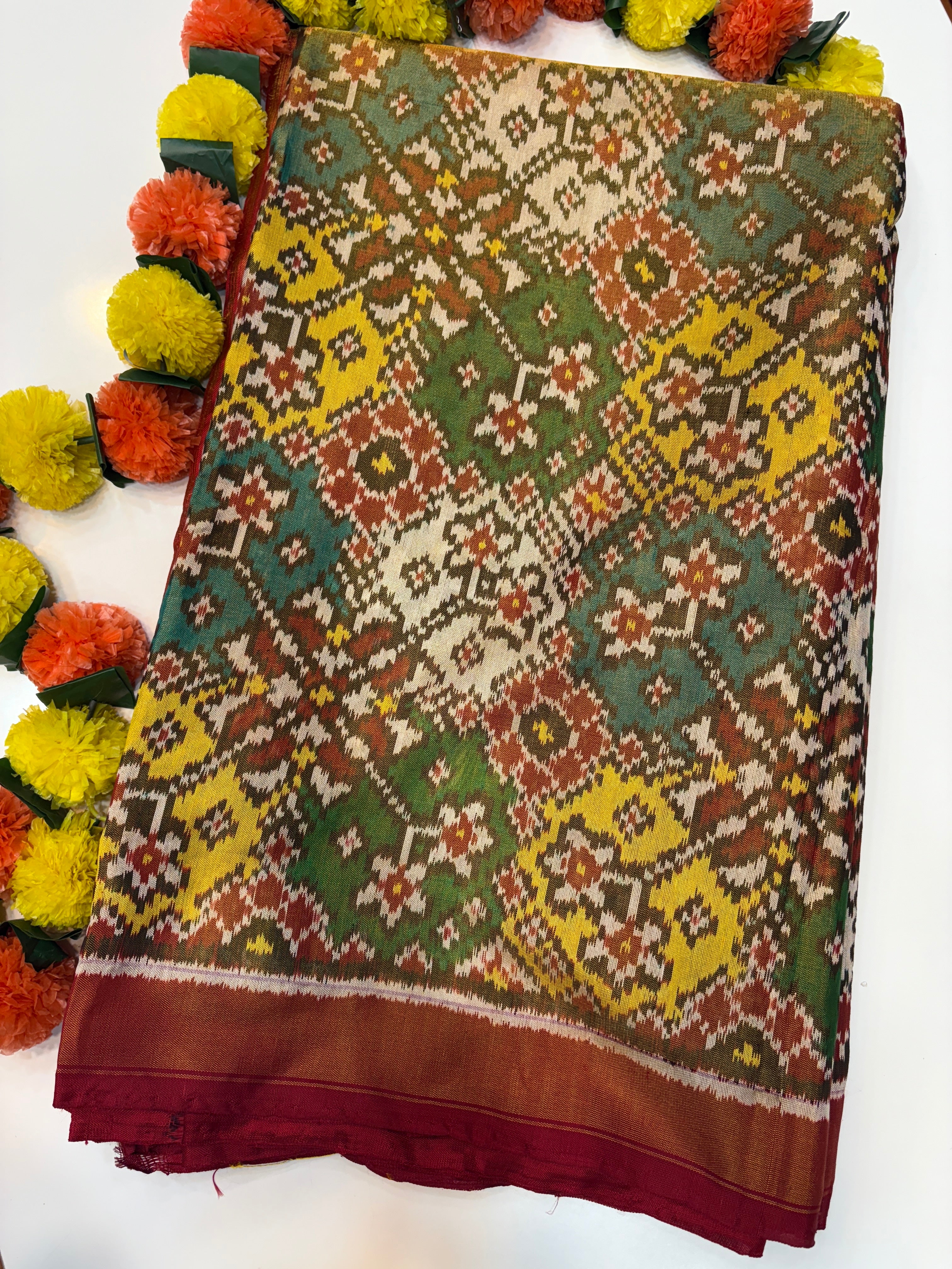 Tissue patola saree multy navratan design