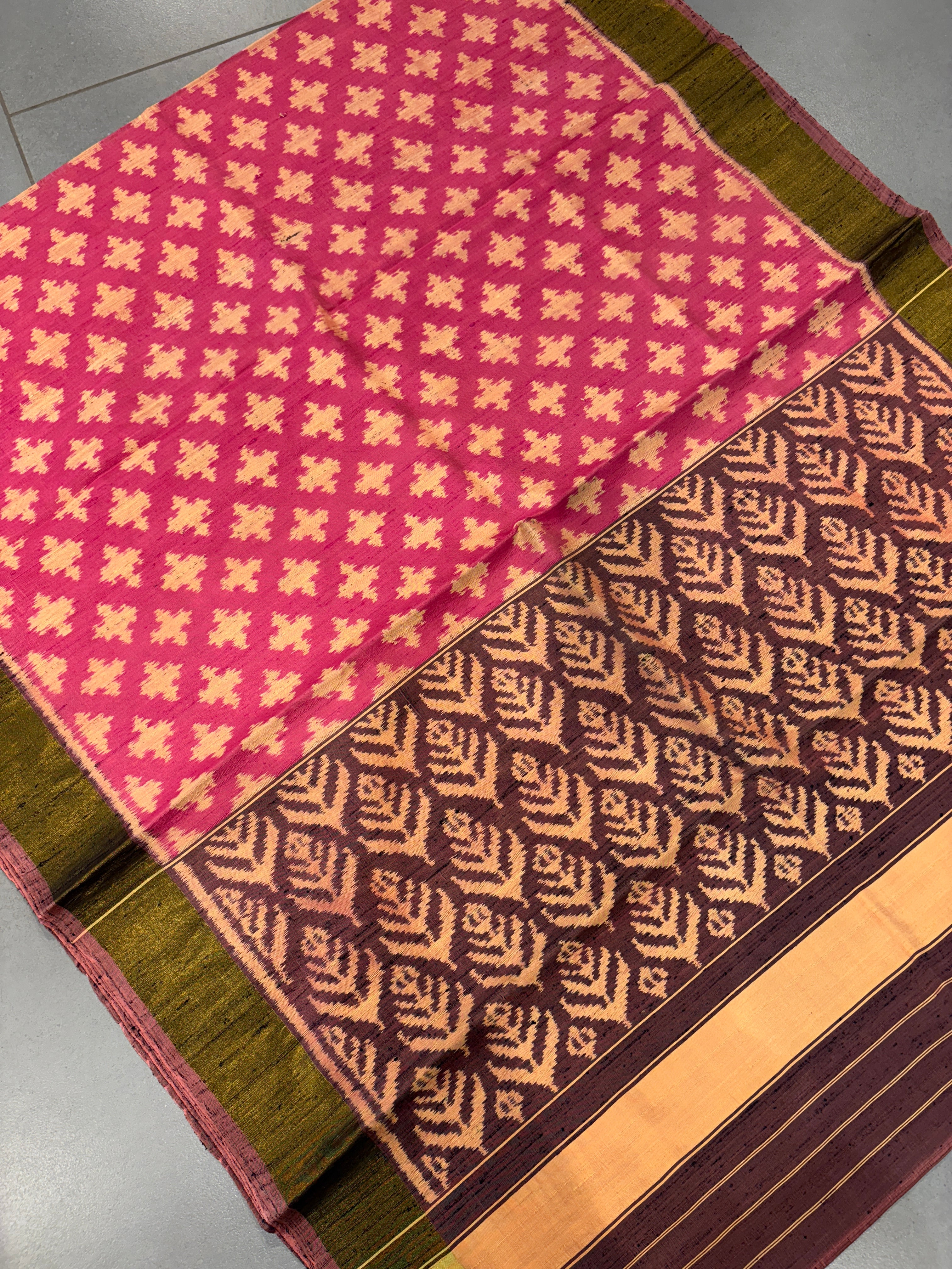 Raw silk baby pink colour combination
