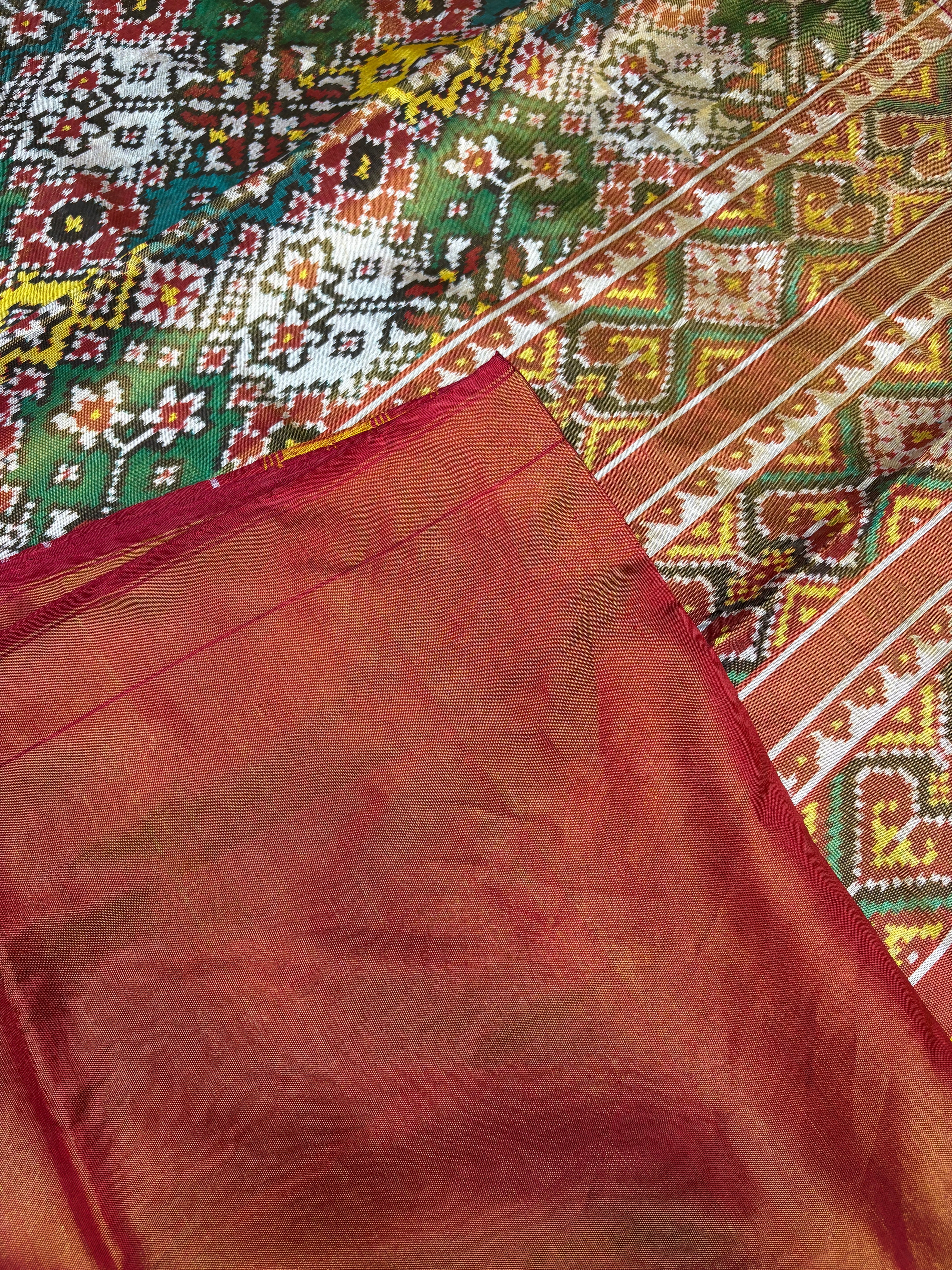 Tissue patola saree multy navratan design