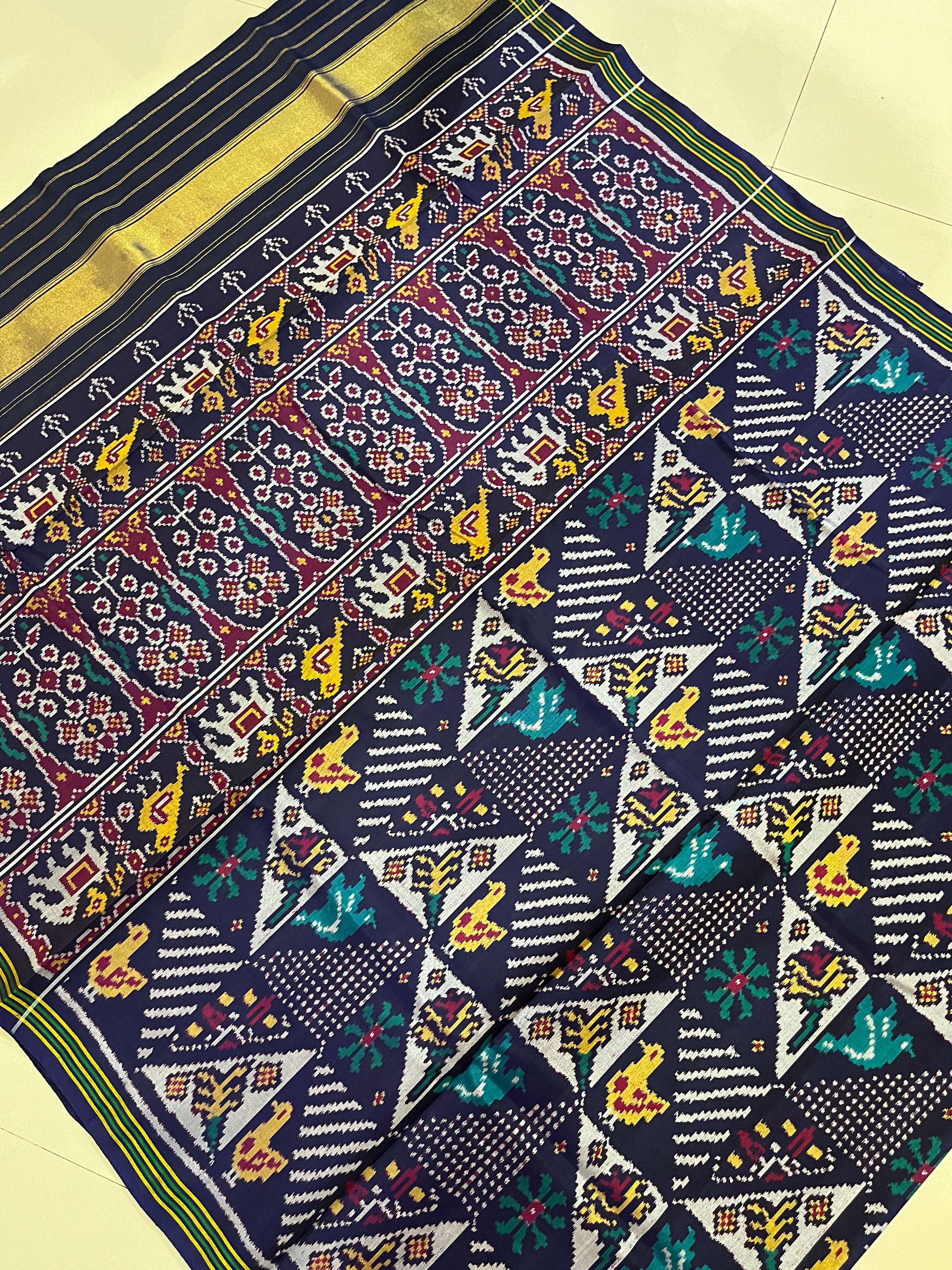 Fancy blue patola saree