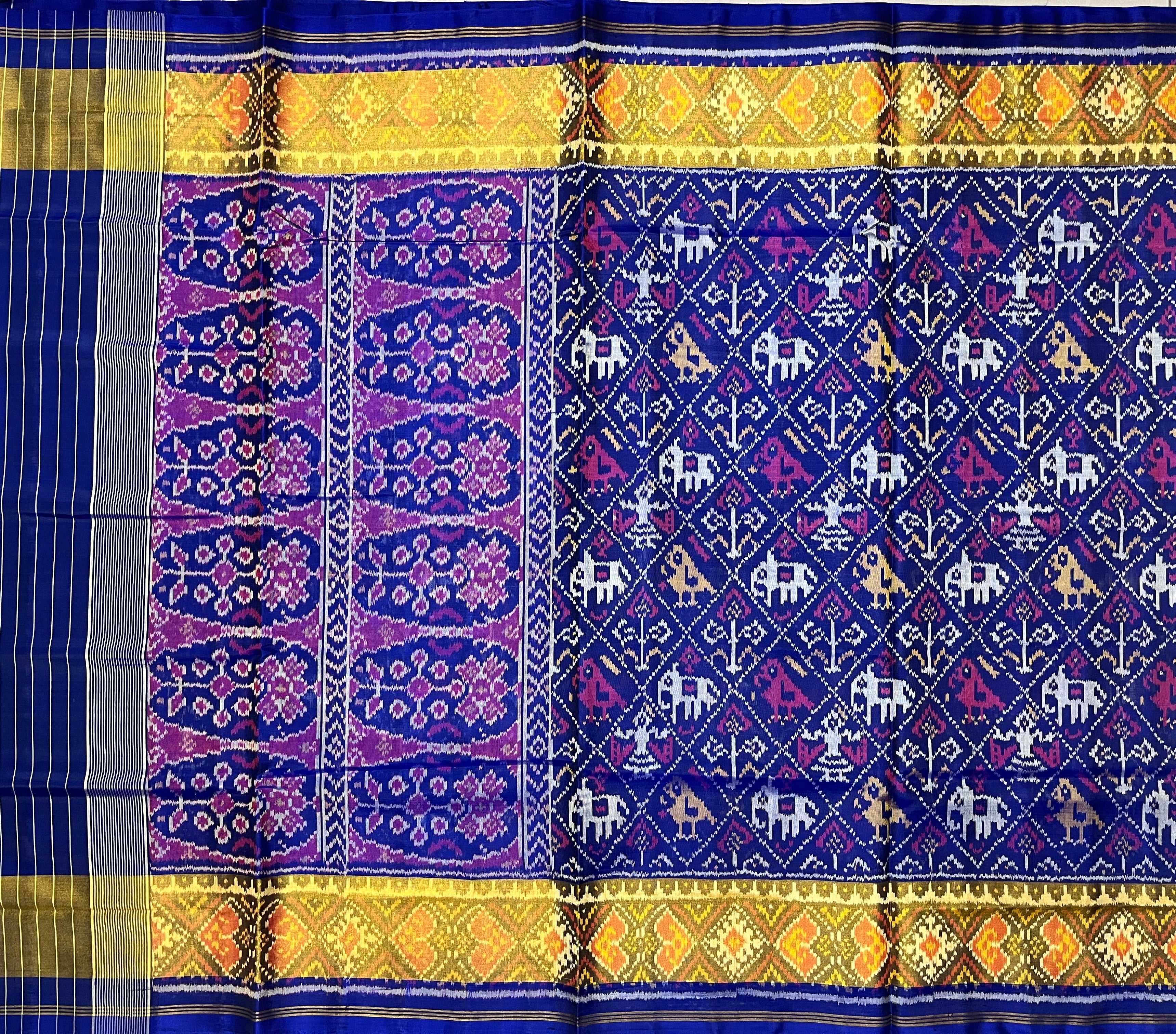 Blue self narikunj patola saree rajkoti