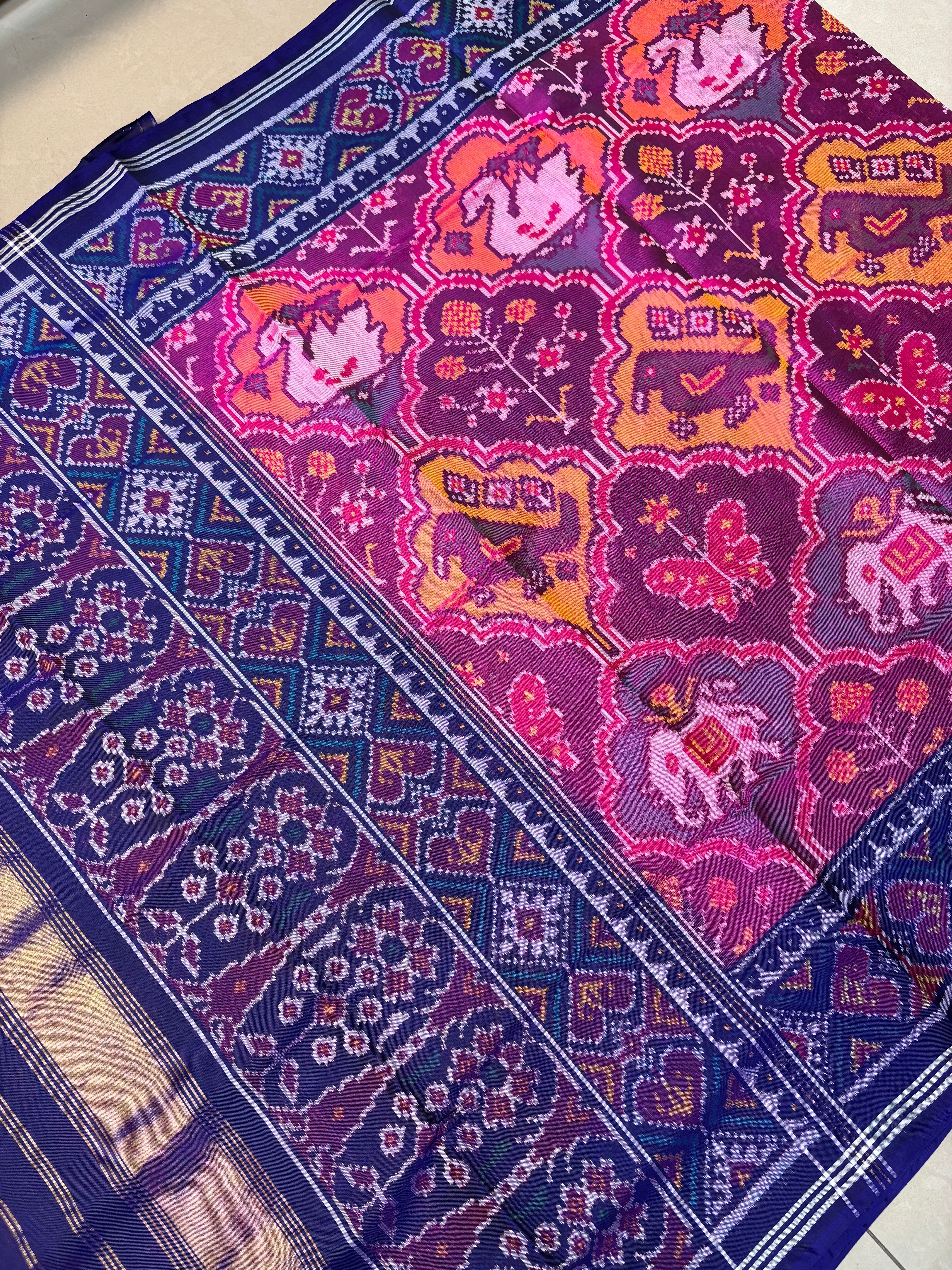 Multy tone figures patola saree