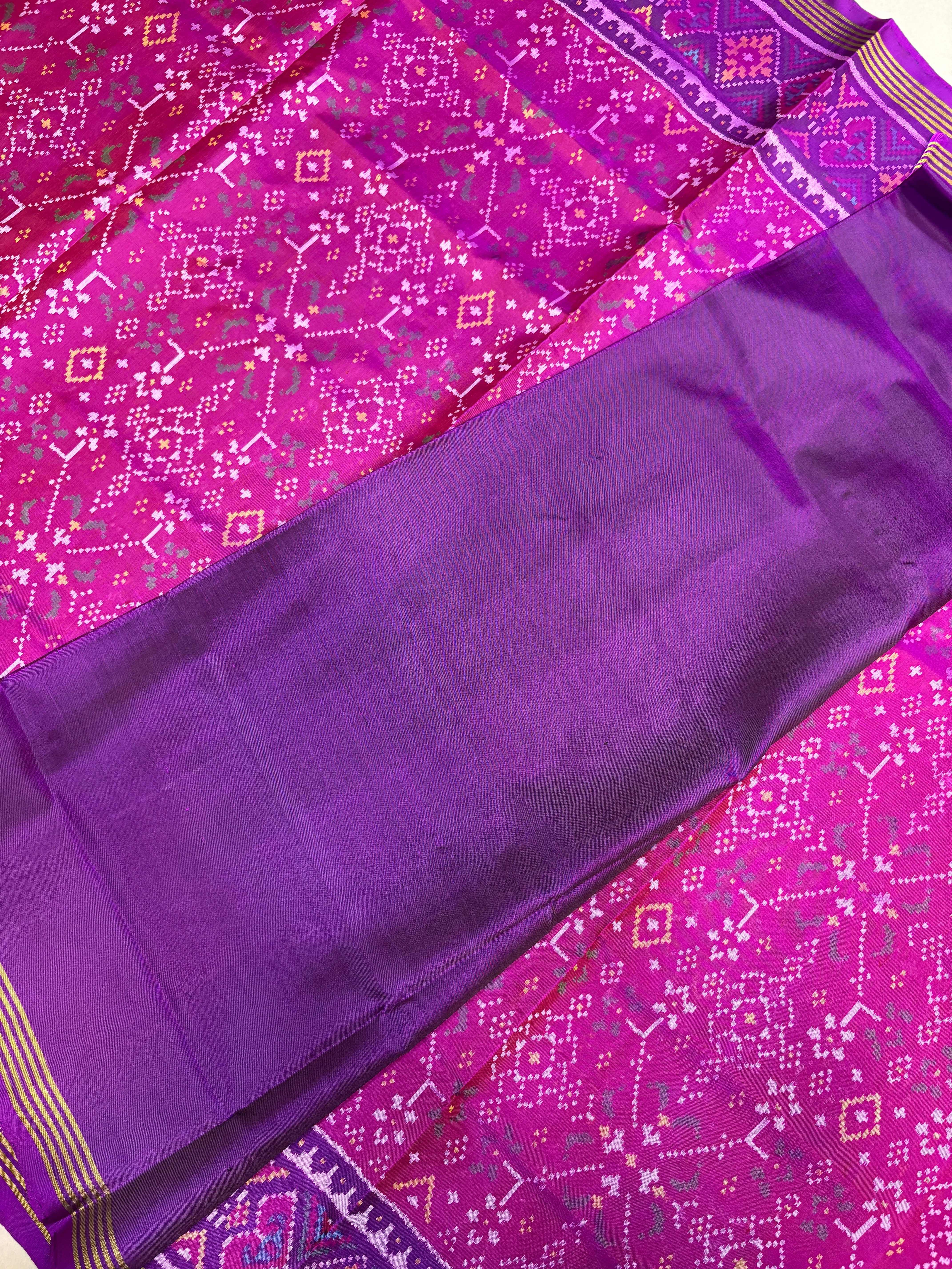 Rajkoti navratan pink patola saree