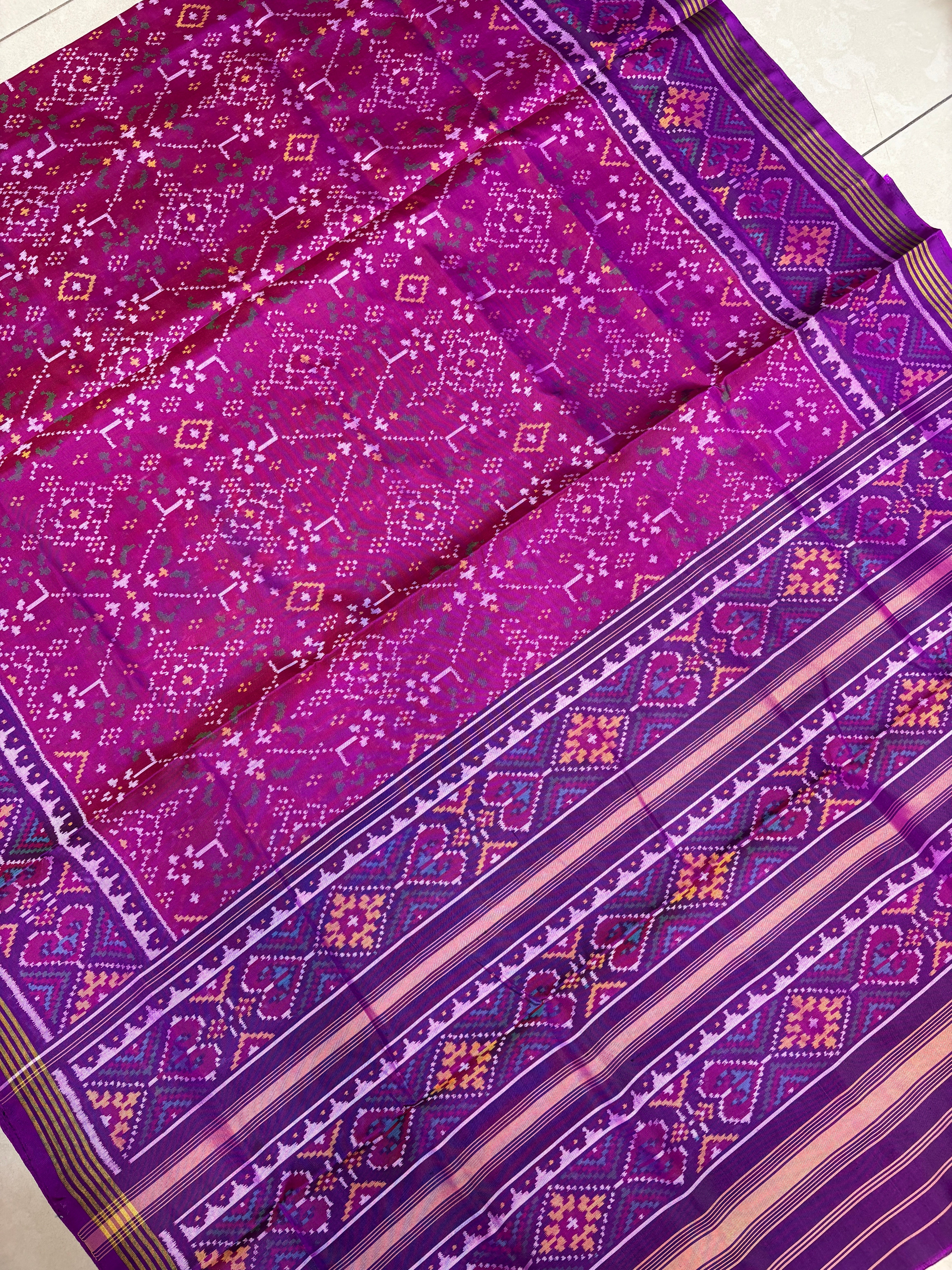 Rajkoti navratan pink patola saree