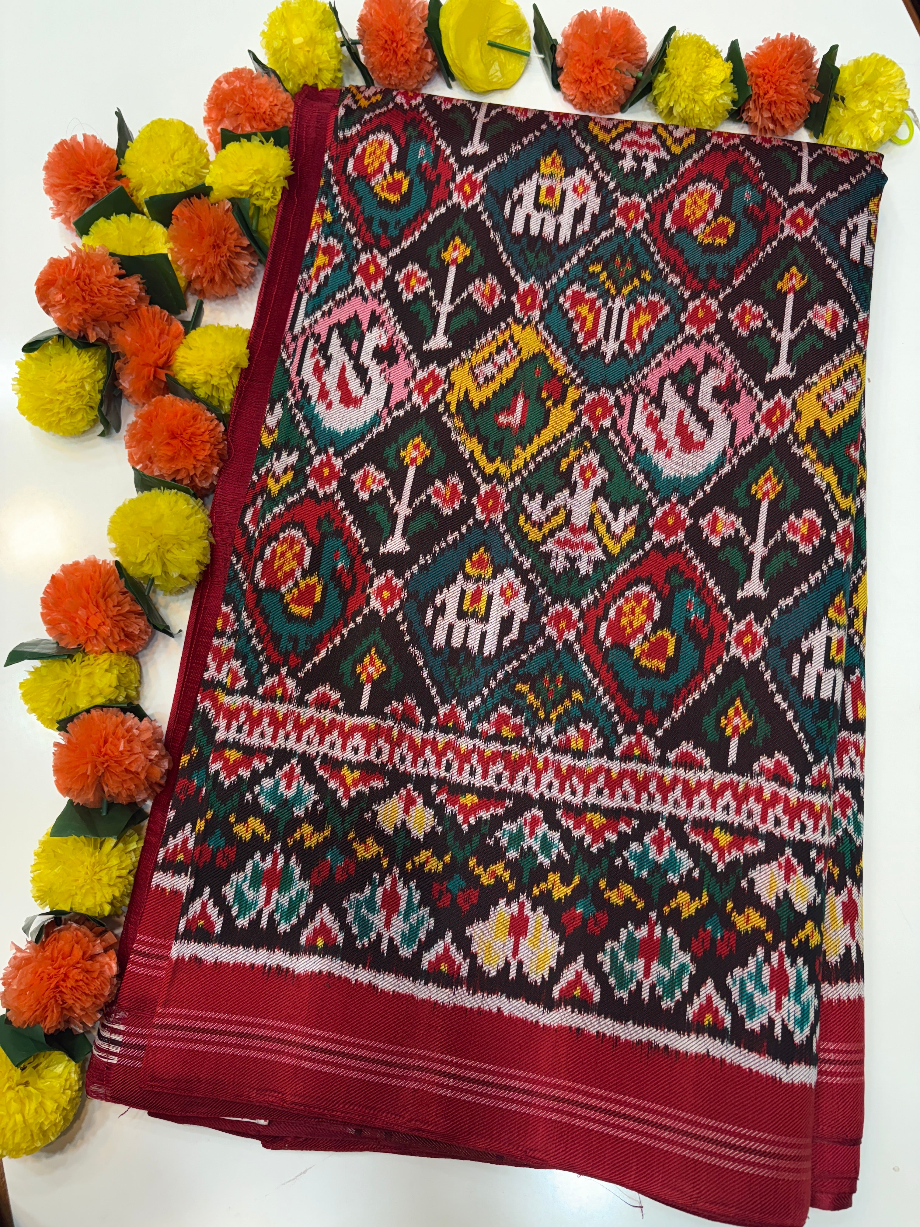 Twill ikkat patola saree