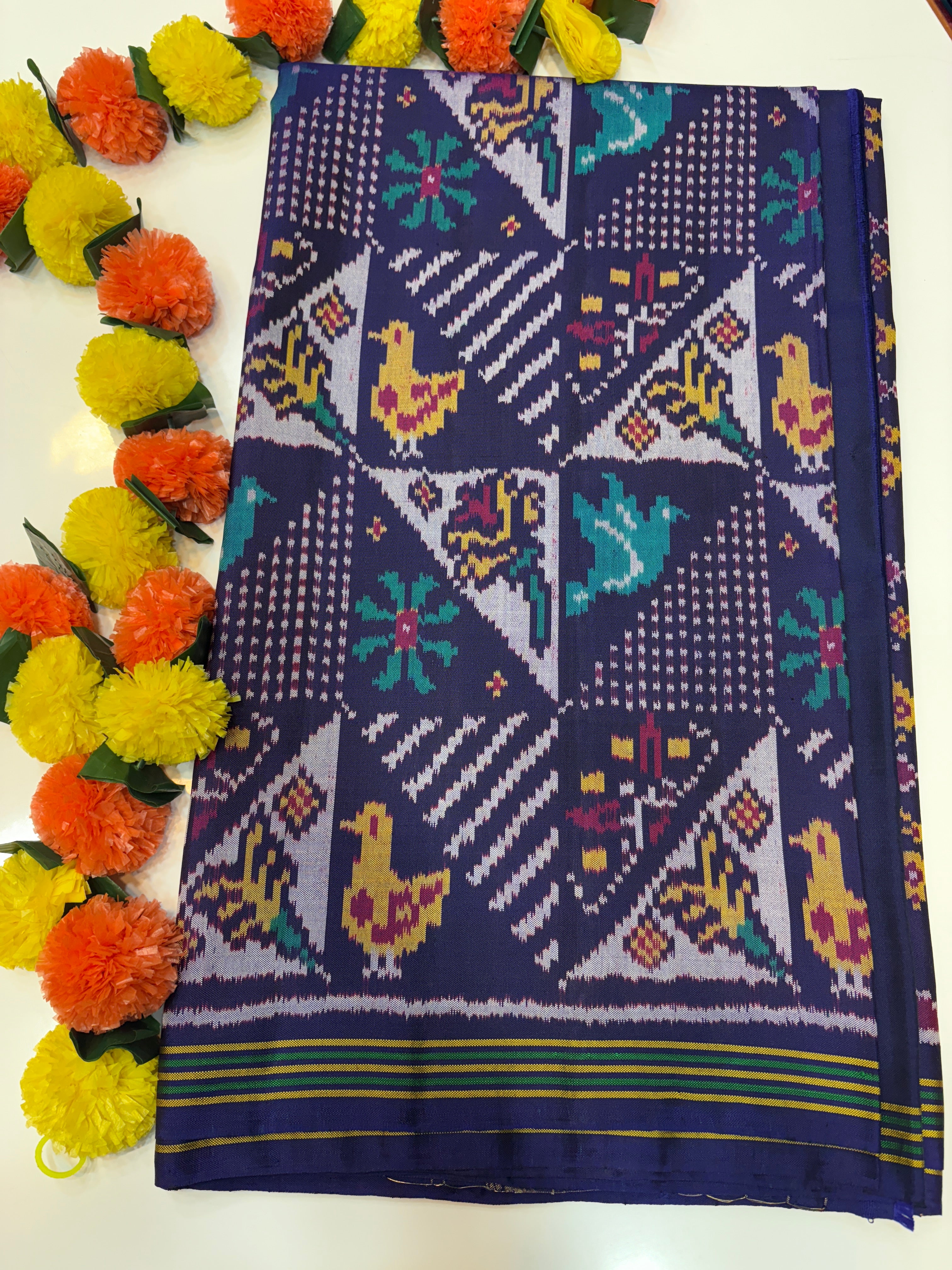 Fancy blue patola saree