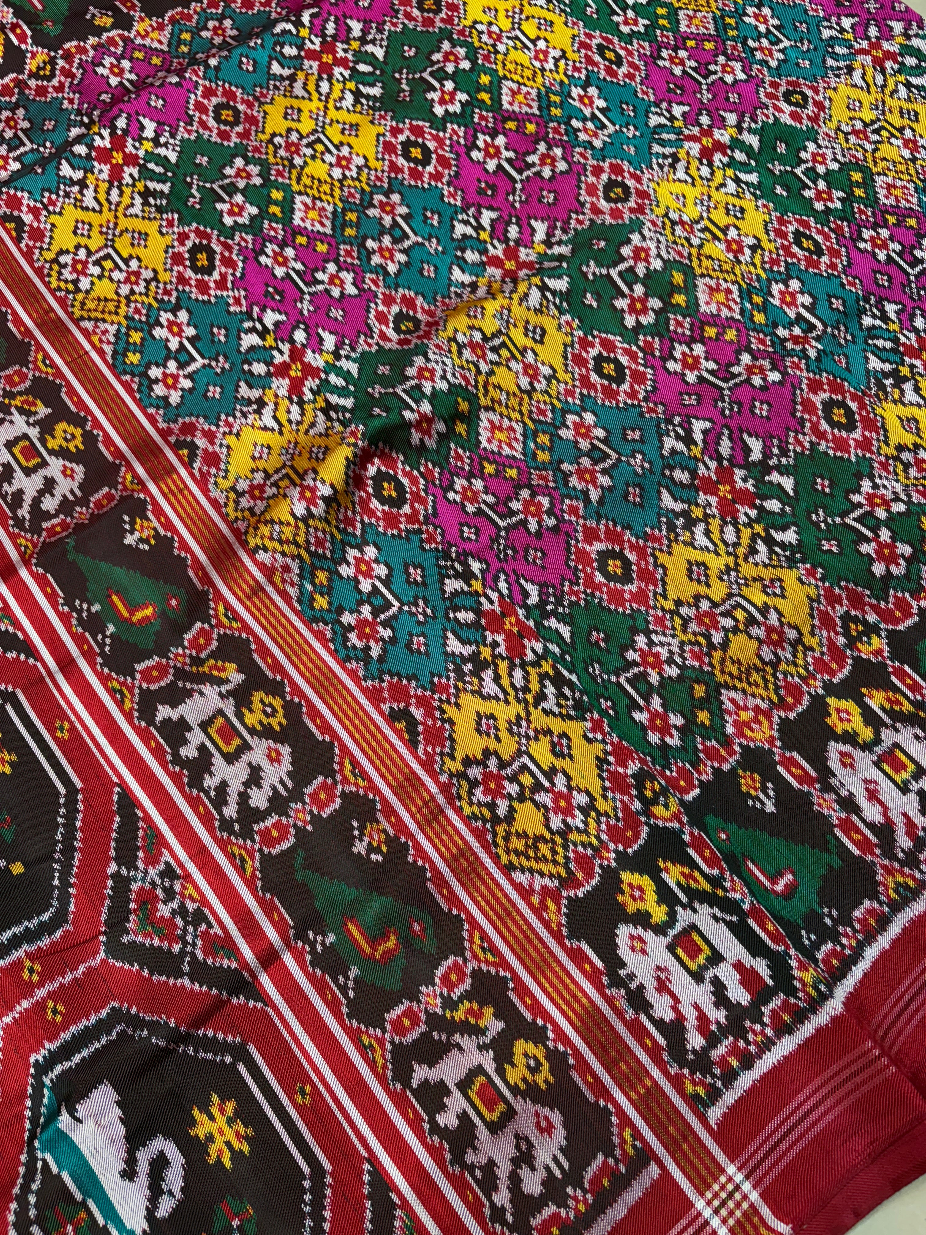 Twill ikkat navratn design patola
